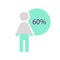 Male category infographic chart design template with sixty percentage