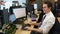 Male caucasian worker professional at his computer desk in an office in London, United Kingdom.