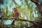 A male Chaffinch on a forest perch in New Zealand.