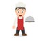 Male Chef Cartoon Character with a Dish