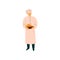 Male Chef Holding Freshly Baked French Baguettes, Professional Baker Character in Uniform Vector Illustration
