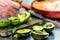 Male Chef Pealing Avocado for Wedding Meal