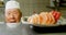 Male chef serving a plate with sushi in kitchen 4k