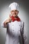 Male chef with thumb up portrait