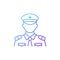 Male chief officer gradient linear vector icon
