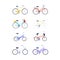 Male city bicycles graphic set