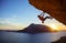 Male climber on overhanging rock