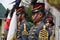 Male College military cadet on standing formation