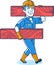 Male Construction Worker Cartoon Logo Icon