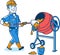 Male Construction Worker Cartoon Logo Icon