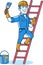 Male Construction Worker Cartoon Logo Icon