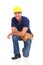 Male constructor kneeling