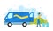 Male Courier Delivering Water Bottles, Delivery Service, E-commerce Concept Vector Illustration