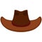 Male cowboy hat with wide brim flat vector isolated