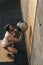 Male Crossfit Trainer doing Wall Ball