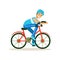 Male cyclist character riding bicycle, active sport lifestyle vector Illustration