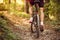 Male cyclist riding bike .Spring, nature ,sport concept