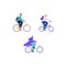 Male cyclists illustrations set