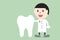 Male dentist with healthy teeth, dental care