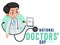 Male doctor on doctor day in July logo