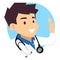 Male Doctor Icon doing Ok Hand Sign