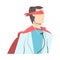 Male Doctor in Superhero Costume, Confident Doctor Character, Healthcare and Safety Concept Cartoon Style Vector