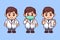 Male Doctor wear medical mask Cartoon Character