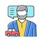 male driving school instructor color icon vector illustration