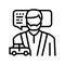 male driving school instructor line icon vector illustration