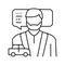 male driving school instructor line icon vector illustration