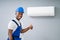 Male Electrician Gesturing Thumbs Up