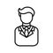 Male Entrepreneur Avatar Black And White Icon Illustration