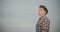 Male Farmer Contemplating Outdoors Looking At Sky