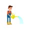 Male farmer watering icon