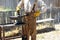 Male farrier working.