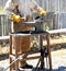 Male farrier working.