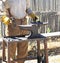 Male farrier working.