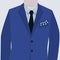 Male fashionable blue suit with checkered shirt an