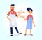 Male and female barista with coffee vector illustration