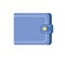 Male or Female Blue Purse Isolated Money Symbol