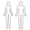 Male and female body outline