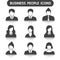 Male and female business people icon set