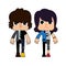 Male and female cartoon dolls cartoon character illustration