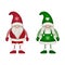 Male and female christmas gnomes illustration