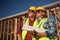 Male and Female Construction Workers at Construction Site