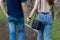 male and female couple holding hands to show friendship, love and concern because holding hands is a symbol of couple love. Male