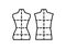 Male & female dressmaking mannequin with sewing markings. Sign of tailor dummy. Display body, torso. Professional dress form. Line