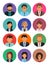 Male and female faces avatars. Businessman and businesswoman avatar icons