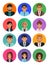 Male and female faces avatars. Businessman and businesswoman avatar icons