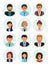 Male and female faces avatars. Businessman and businesswoman avatar icons